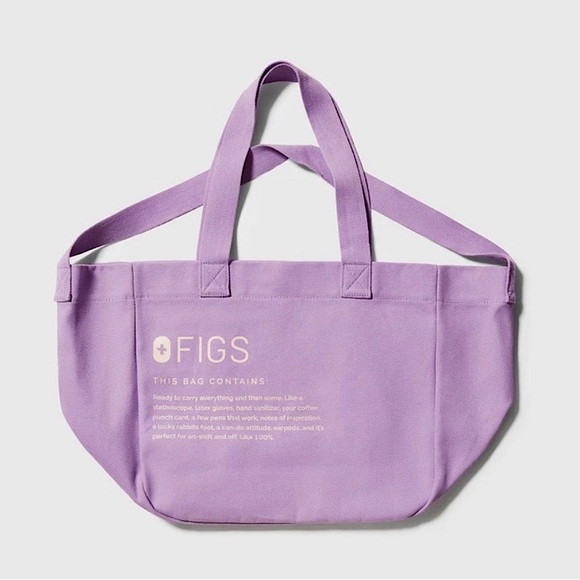 FIGS Large Canvas Tote Bag in Lavender Dew - Picture 4 of 11